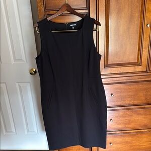 Lands' End Black Sheath Mini Dress Sleeveless